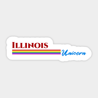 Illinois Unicorn Gift Sticker